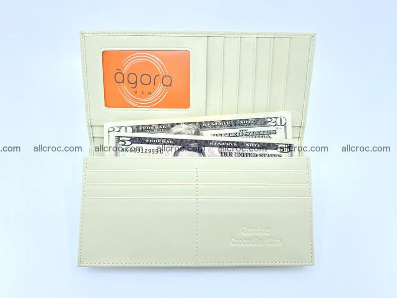 bifold long wallet from genuine crocodile skin 496