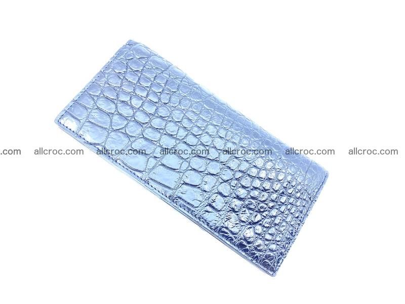 Bifold Long wallet from genuine crocodile skin, hornback crocodile leather wallet 483