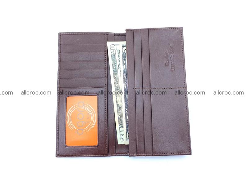 Bifold Long wallet from genuine crocodile skin, hornback crocodile leather wallet 488