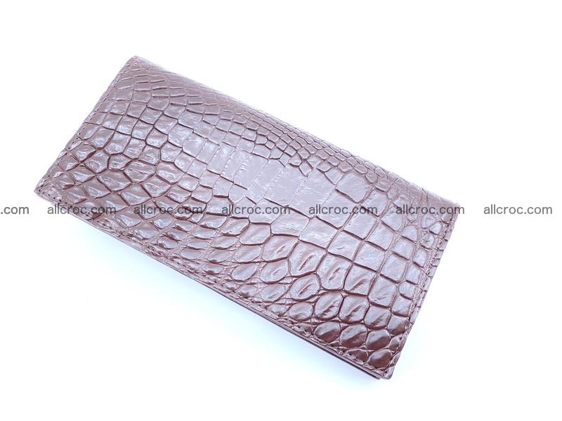 Bifold Long wallet from genuine crocodile skin, Siamese crocodile leather wallet 489
