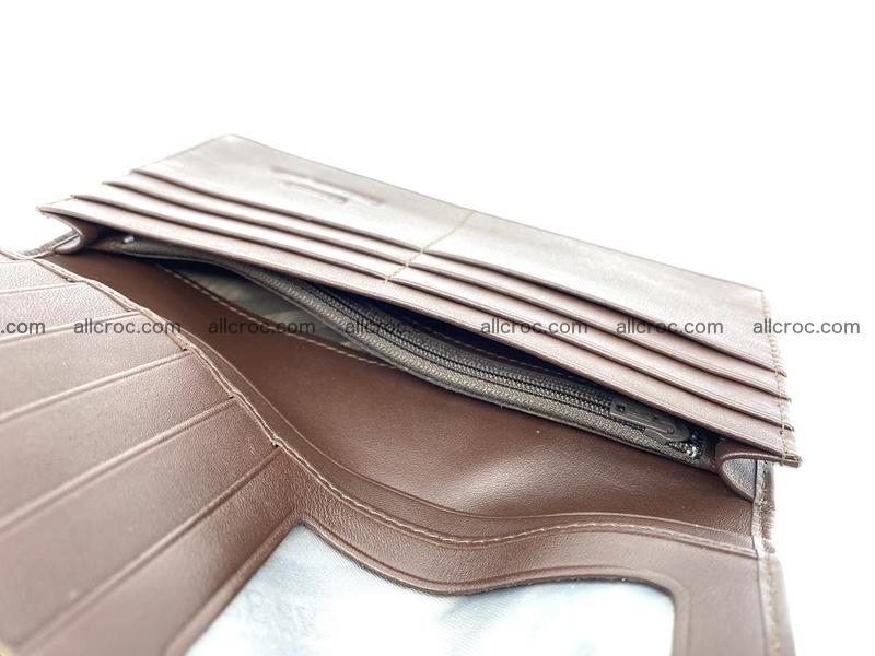 Bifold Long wallet from genuine crocodile skin, Siamese crocodile leather wallet 489