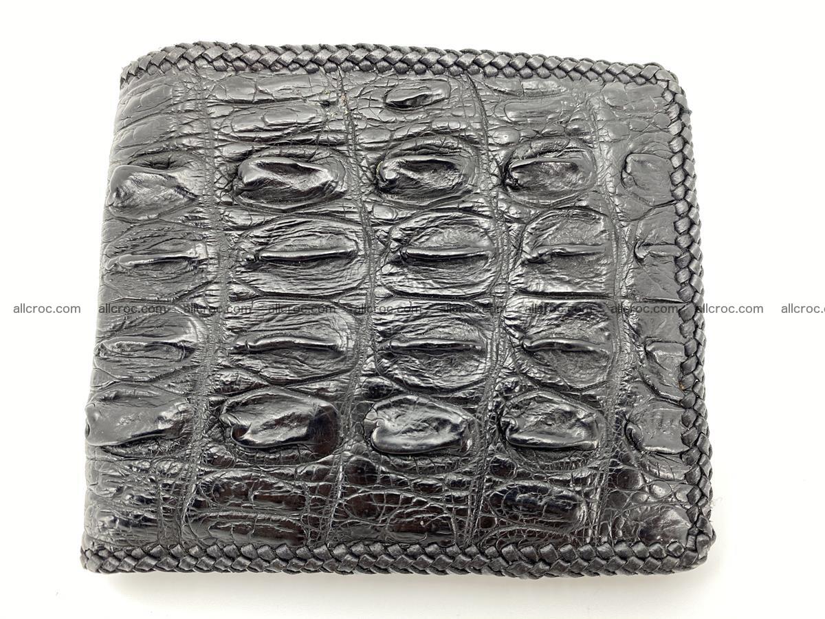 Crocodile skin bifold wallet tail part with braided trim 904 Foto 0
