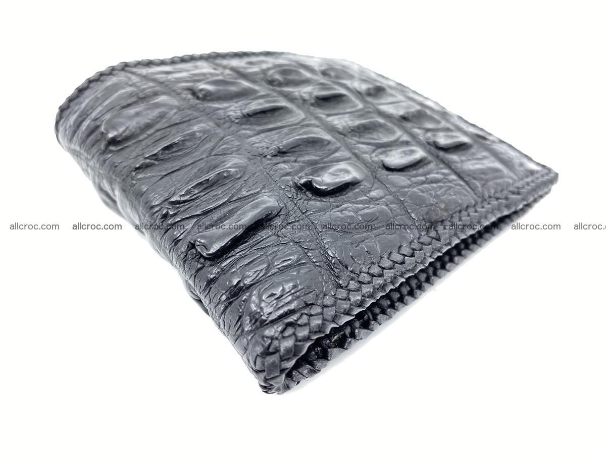 Crocodile skin bifold wallet tail part with braided trim 904 Foto 1