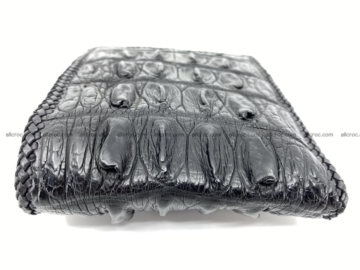 Crocodile skin bifold wallet tail part with braided trim 904 Foto 3