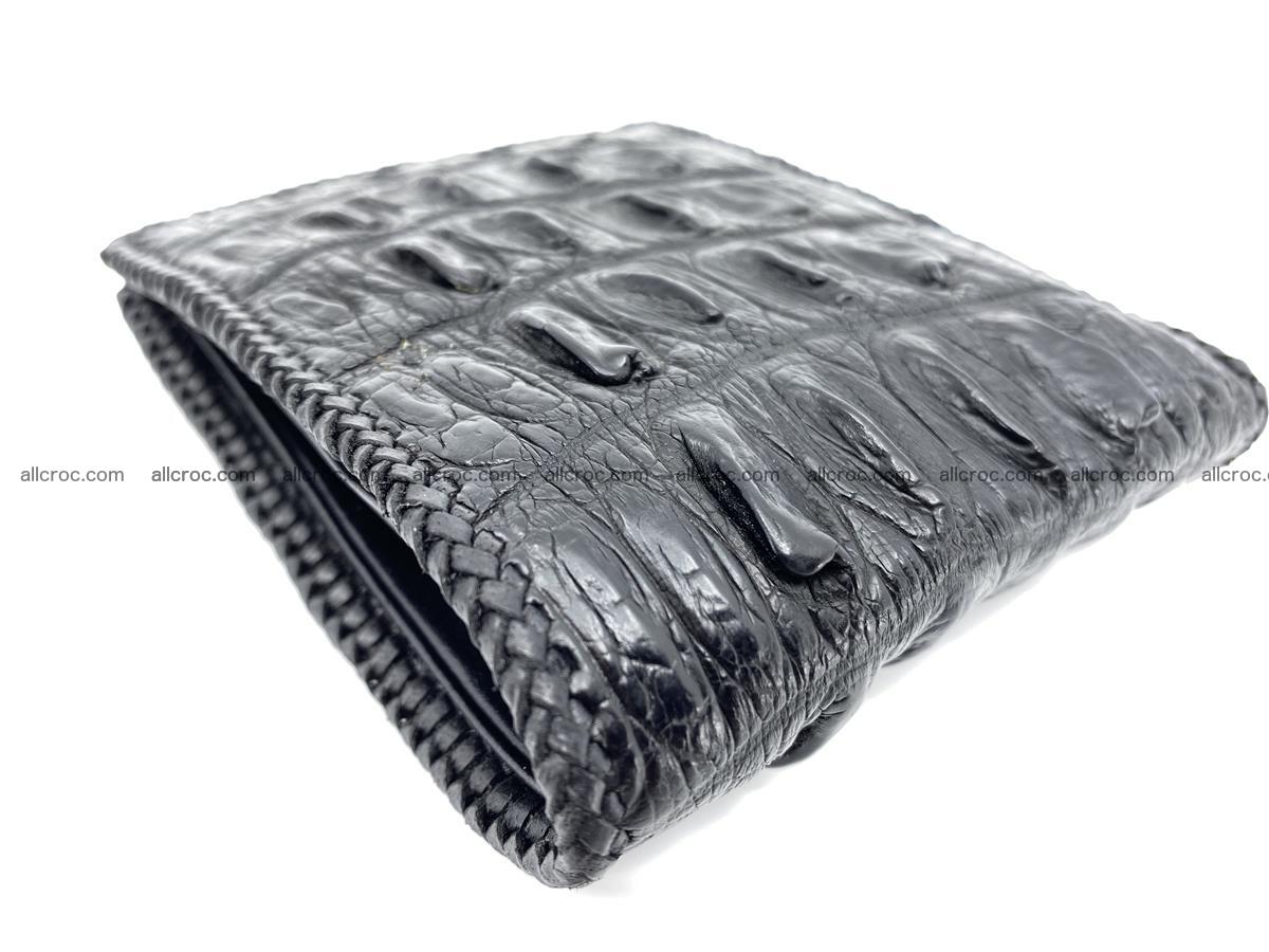 Crocodile skin bifold wallet tail part with braided trim 904 Foto 6