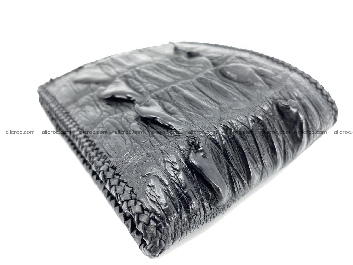 Crocodile skin bifold wallet tail part with braided trim 904 Foto 8
