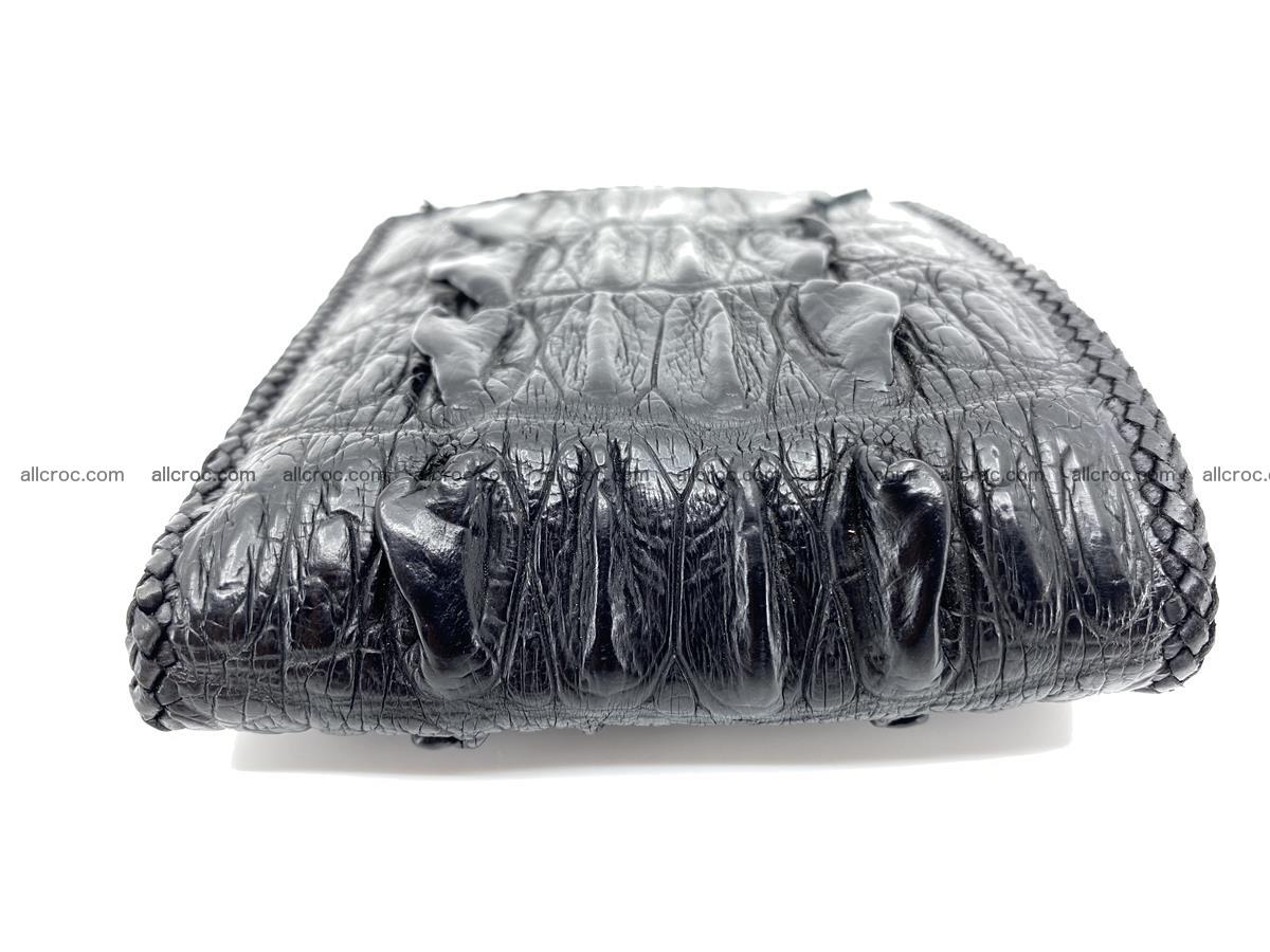 Crocodile skin bifold wallet tail part with braided trim 904 Foto 7