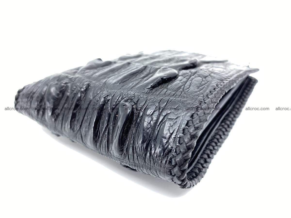 Crocodile skin bifold wallet tail part with braided trim 904 Foto 4