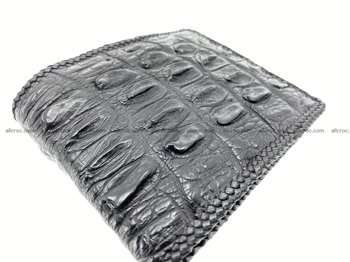 Crocodile skin bifold wallet tail part with braided trim 904 Foto 5
