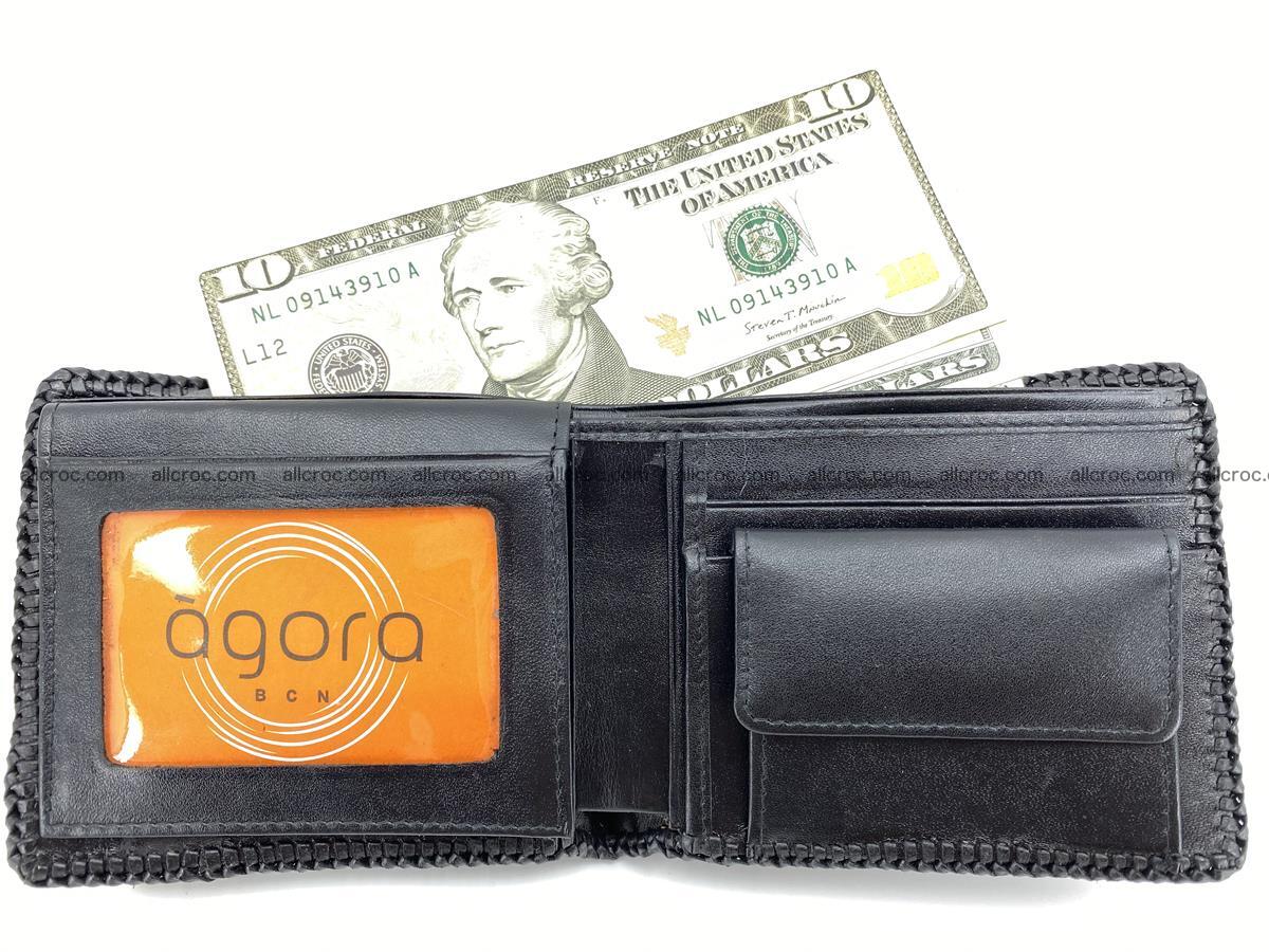 Crocodile skin bifold wallet tail part with braided trim 904 Foto 9