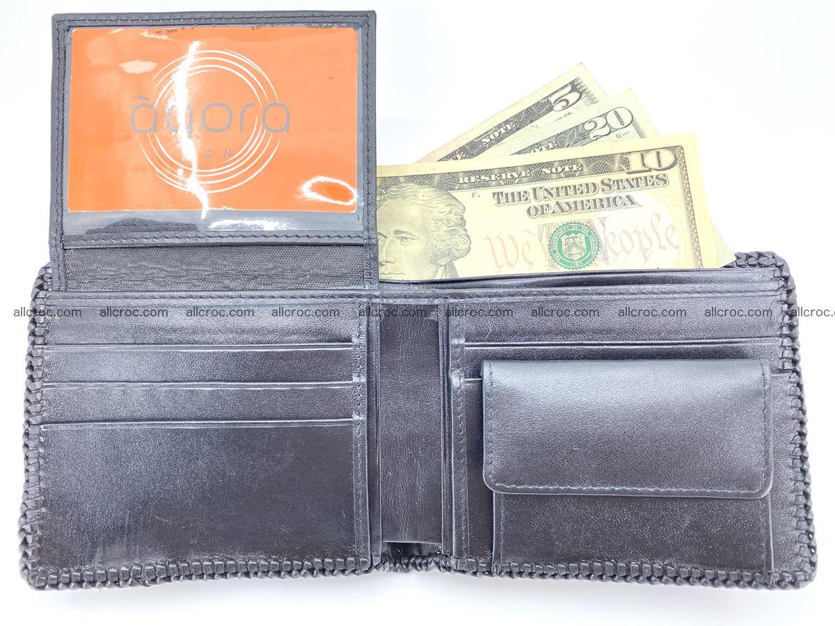Crocodile skin bifold wallet tail part with braided trim 904 Foto 10