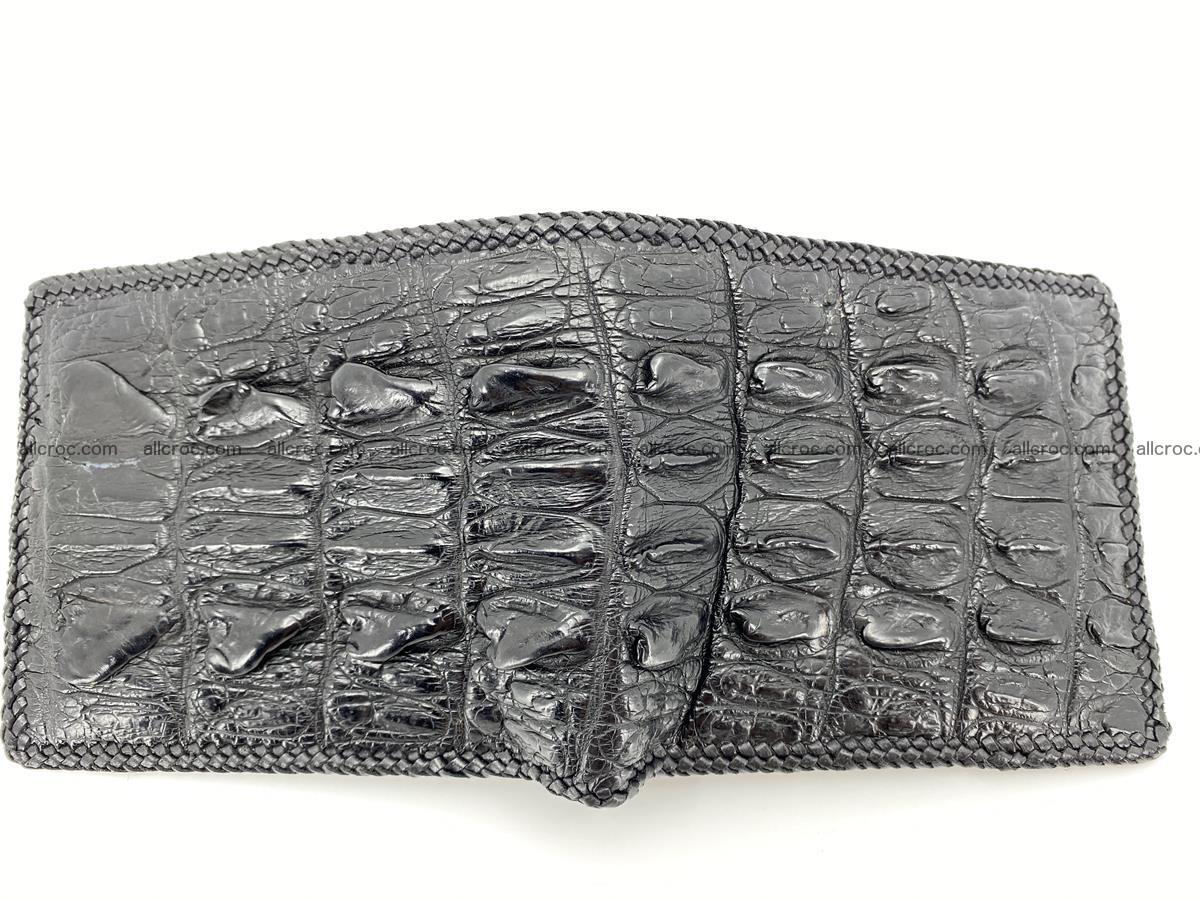 Crocodile skin bifold wallet tail part with braided trim 904 Foto 2