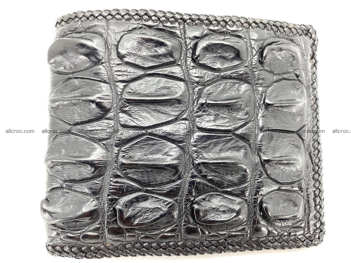 Crocodile skin bifold wallet tail part with braided trim 908 Foto 0