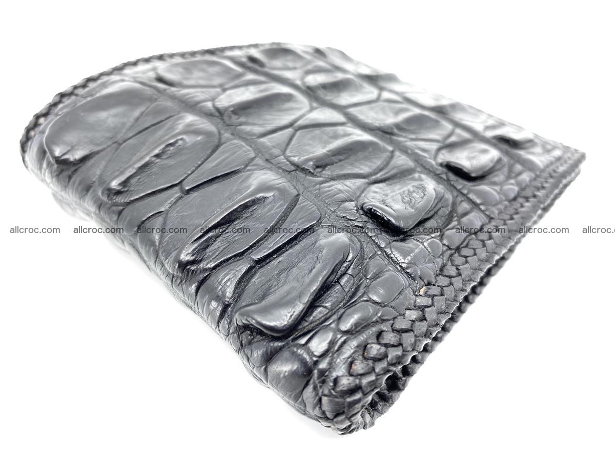 Crocodile skin bifold wallet tail part with braided trim 908 Foto 1