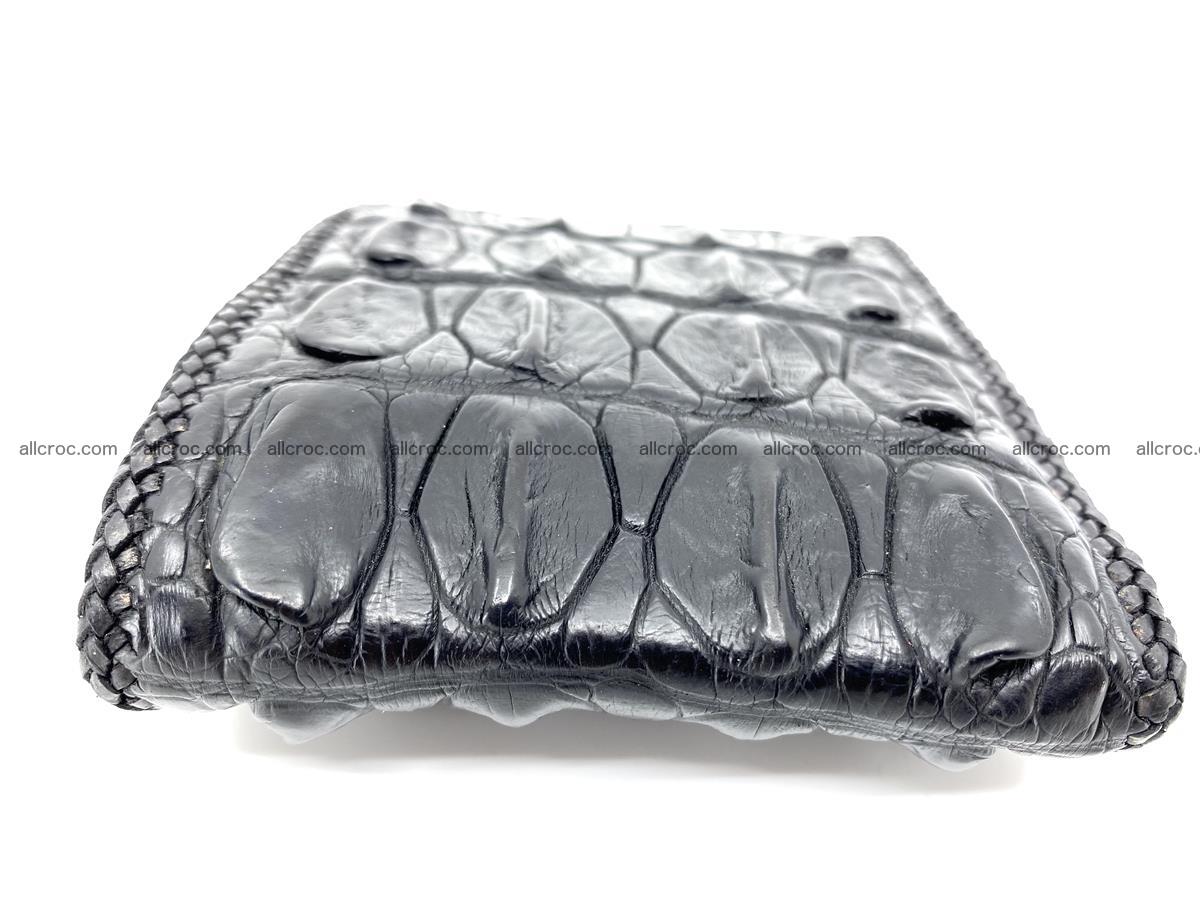 Crocodile skin bifold wallet tail part with braided trim 908 Foto 2
