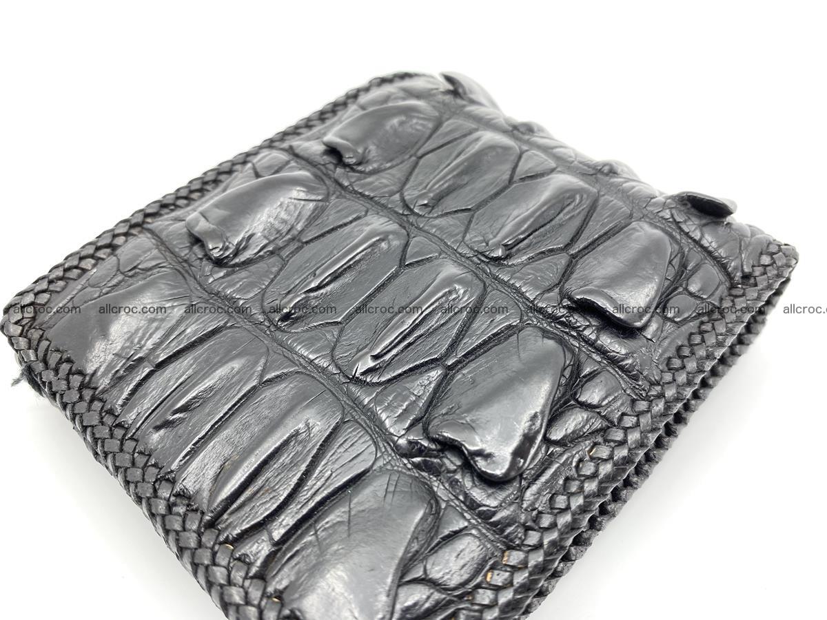 Crocodile skin bifold wallet tail part with braided trim 908 Foto 5