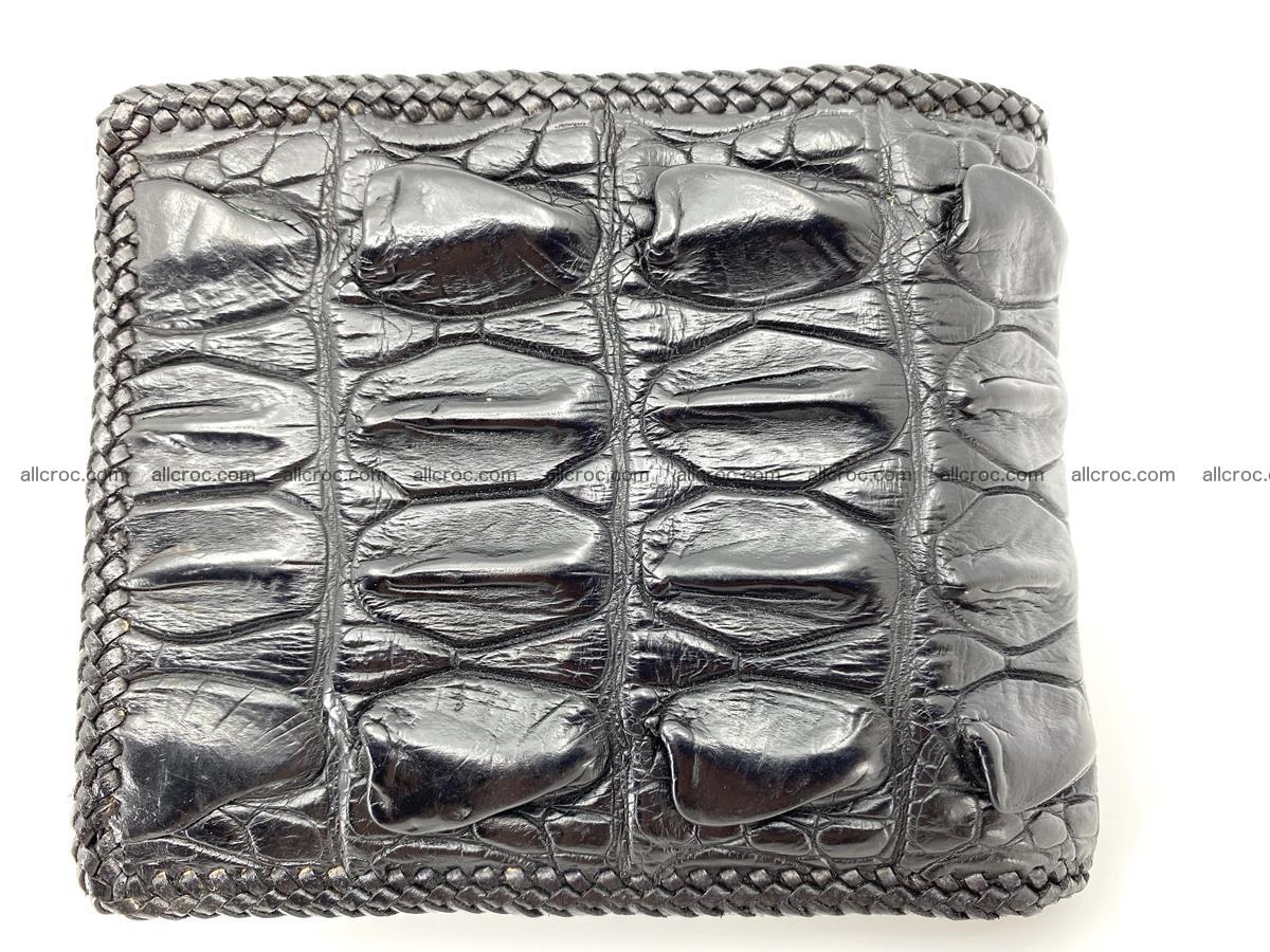Crocodile skin bifold wallet tail part with braided trim 908 Foto 6