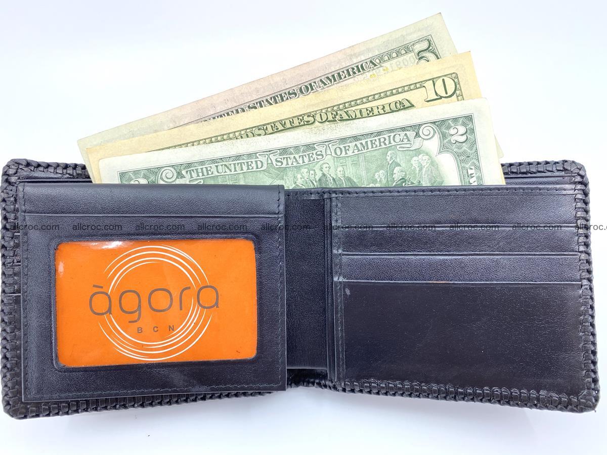 Crocodile skin bifold wallet tail part with braided trim 908 Foto 7