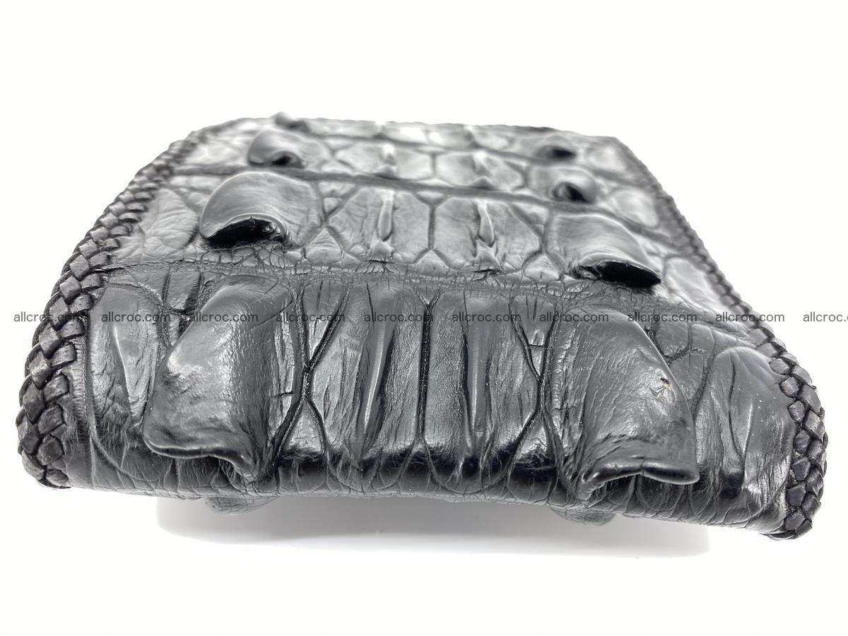 Crocodile skin bifold wallet tail part with braided trim 909 Foto 2