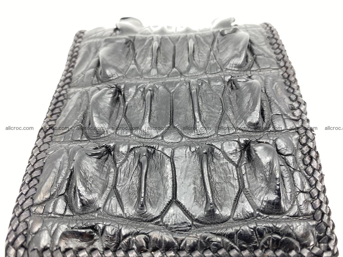 Crocodile skin bifold wallet tail part with braided trim 909 Foto 14