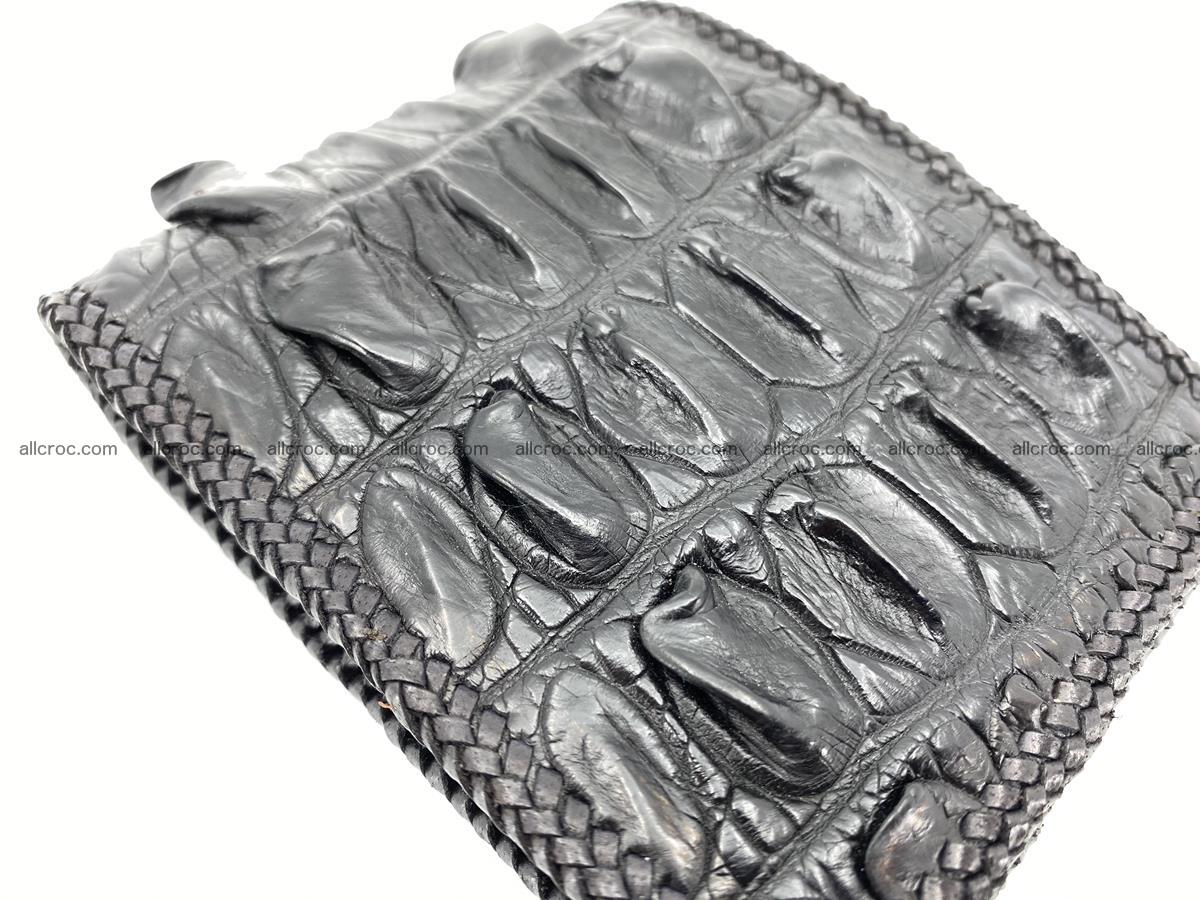 Crocodile skin bifold wallet tail part with braided trim 909 Foto 10