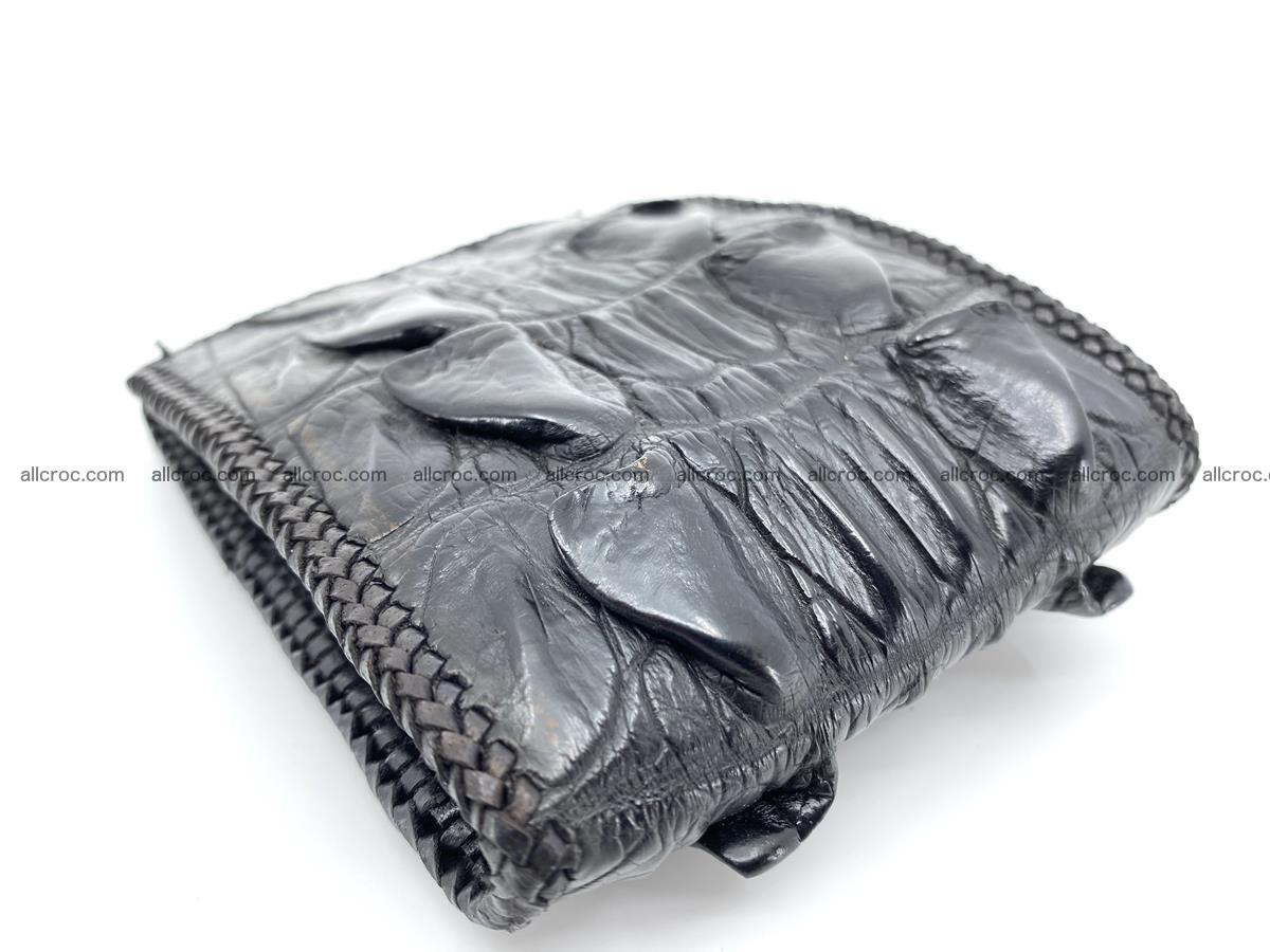 Crocodile skin bifold wallet tail part with braided trim 909 Foto 16