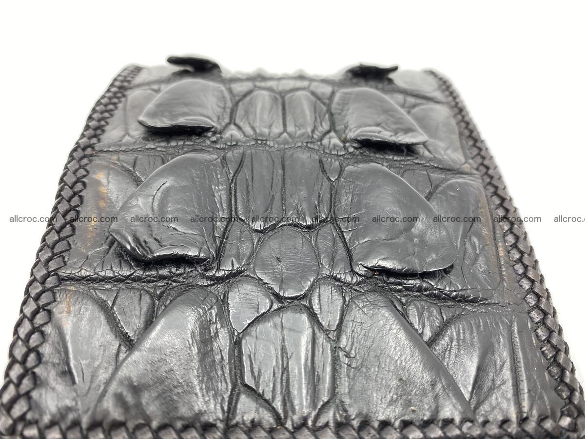 Crocodile skin bifold wallet tail part with braided trim 909 Foto 13