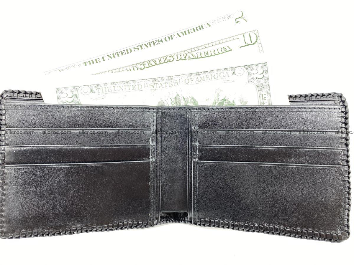 Crocodile skin bifold wallet tail part with braided trim 909 Foto 4