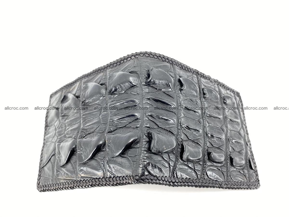Crocodile skin bifold wallet tail part with braided trim 909 Foto 8