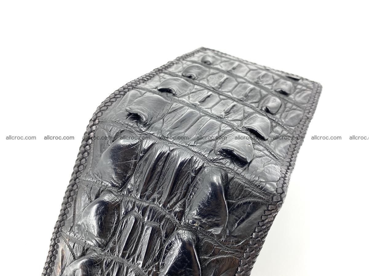 Crocodile skin bifold wallet tail part with braided trim 909 Foto 9