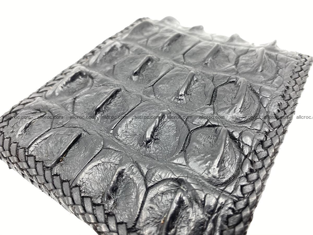 Crocodile skin bifold wallet tail part with braided trim 910 Foto 9