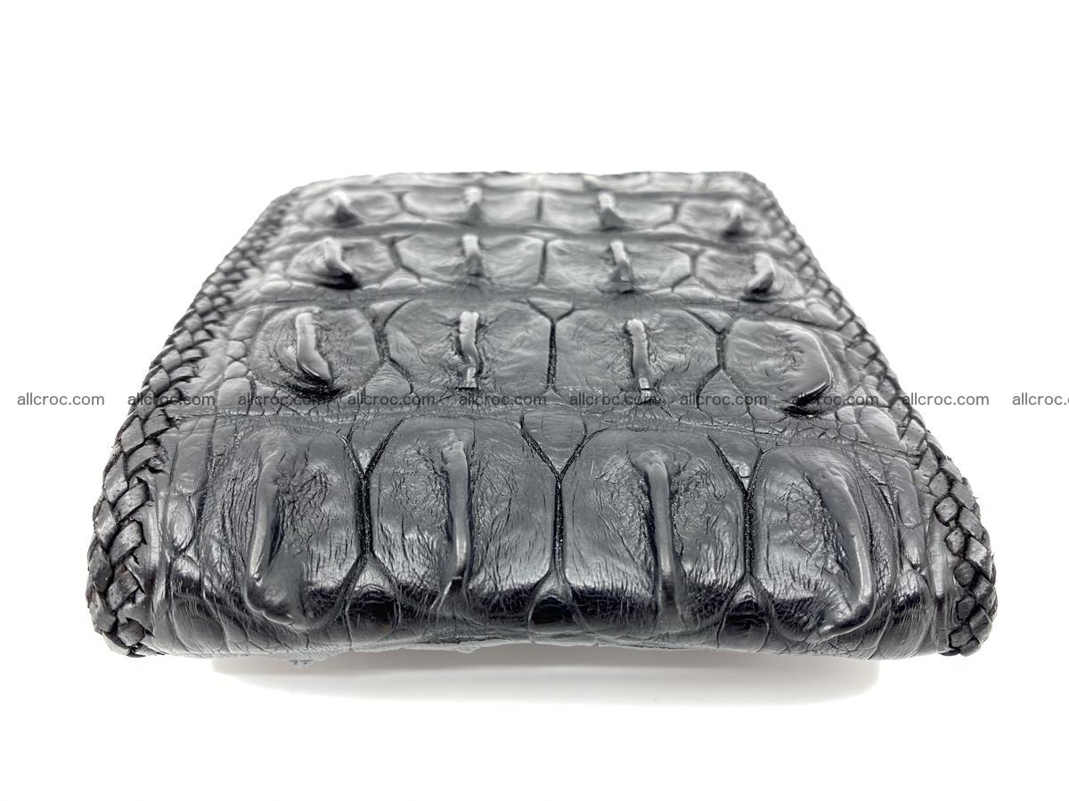 Crocodile skin bifold wallet tail part with braided trim 910 Foto 4