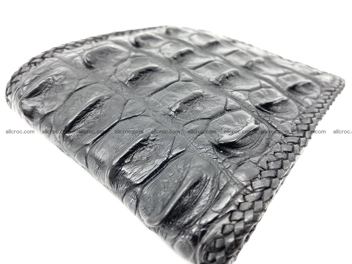 Crocodile skin bifold wallet tail part with braided trim 910 Foto 5