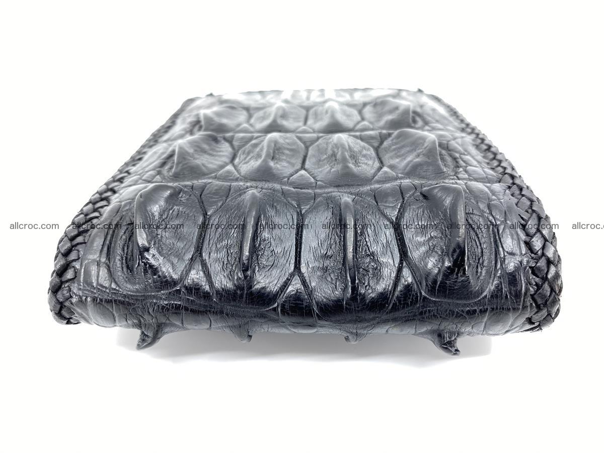 Crocodile skin bifold wallet tail part with braided trim 910 Foto 17