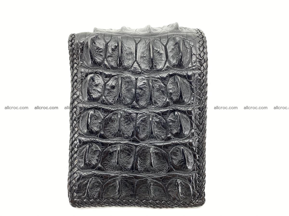 Crocodile skin bifold wallet tail part with braided trim 910 Foto 10