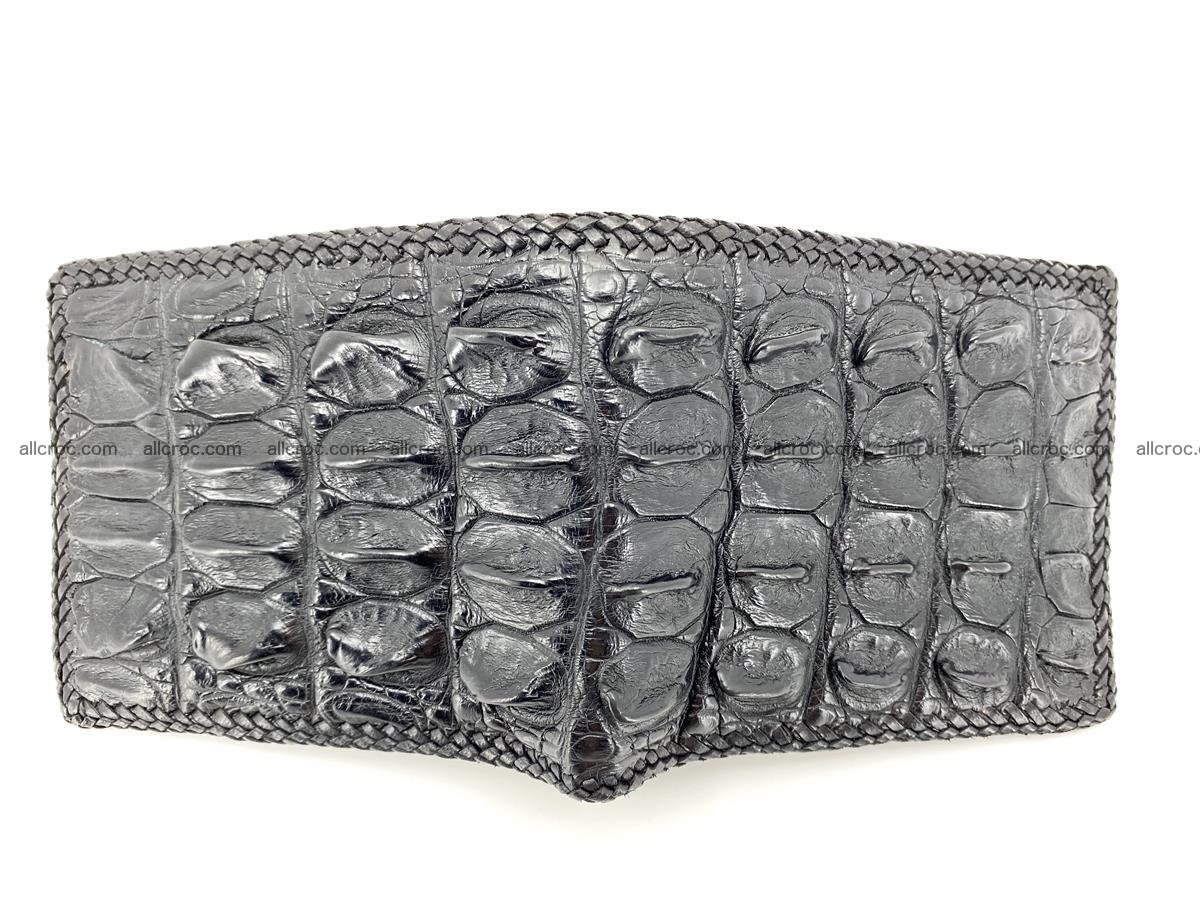 Crocodile skin bifold wallet tail part with braided trim 910 Foto 2