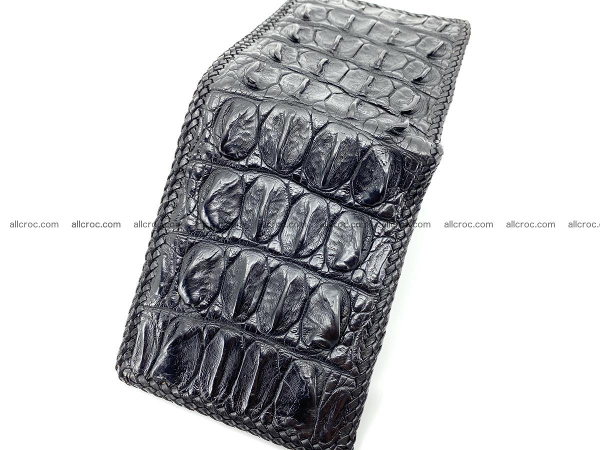 Crocodile skin bifold wallet tail part with braided trim 910 Foto 1