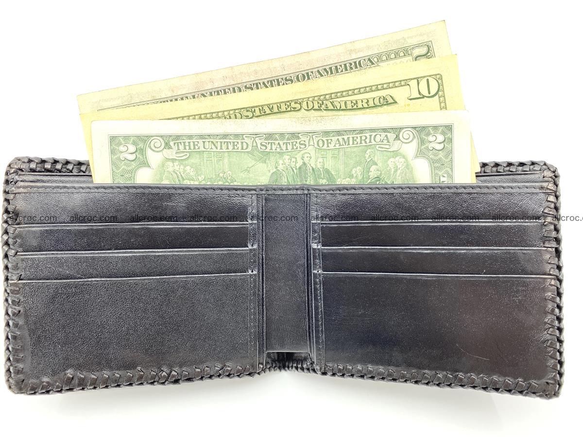 Crocodile skin bifold wallet tail part with braided trim 910 Foto 13