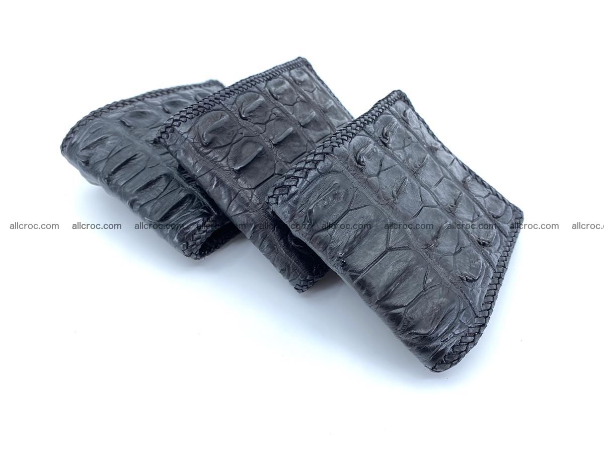 Crocodile skin bifold wallet tail part with braided trim 909 Foto 18
