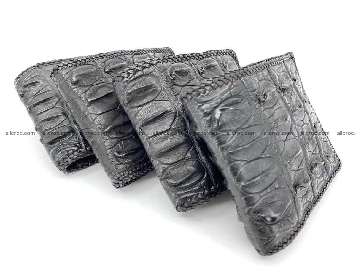 Crocodile skin bifold wallet tail part with braided trim 910 Foto 18
