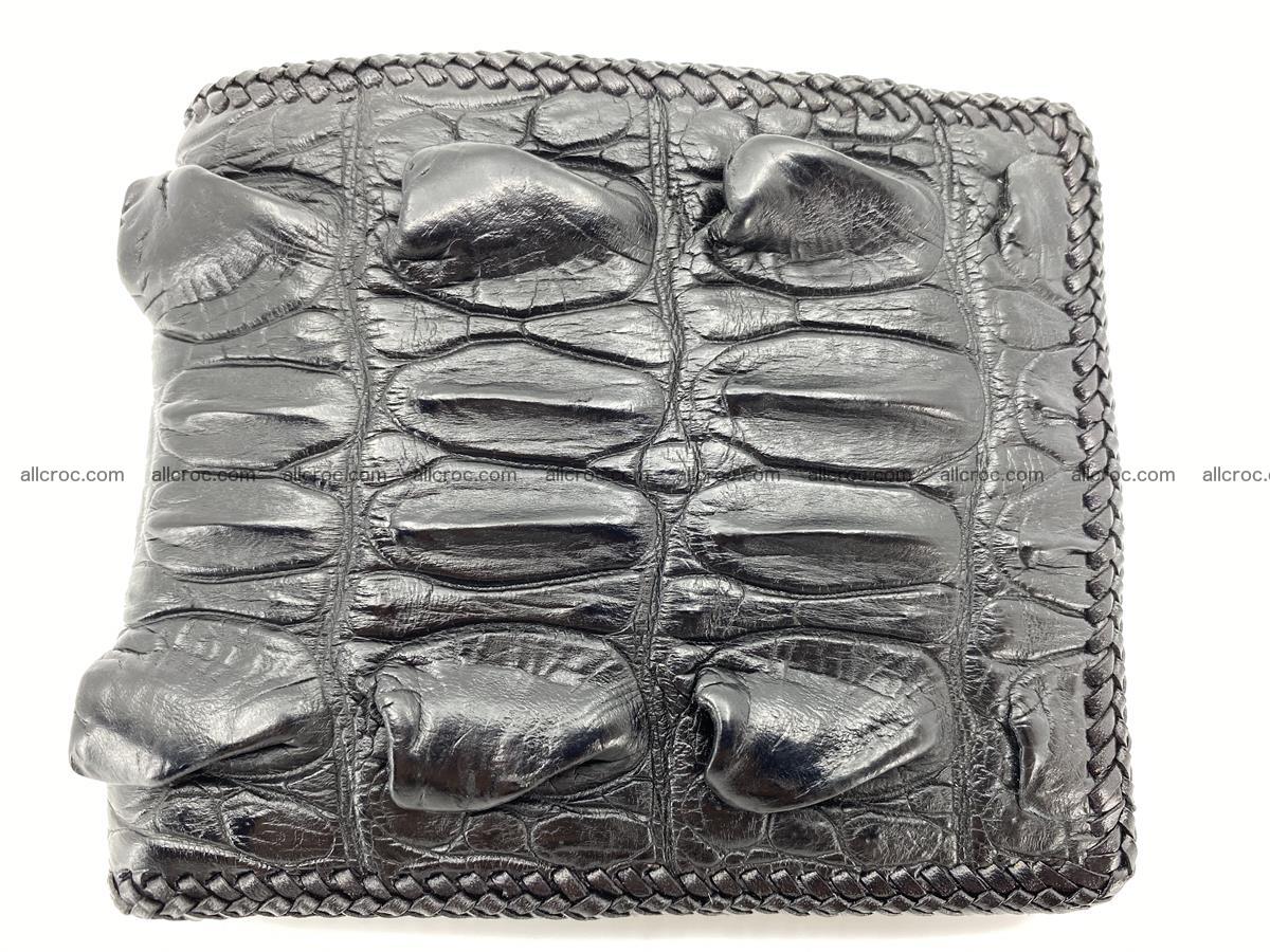 Crocodile skin bifold wallet tail part with braided trim 905 Foto 0