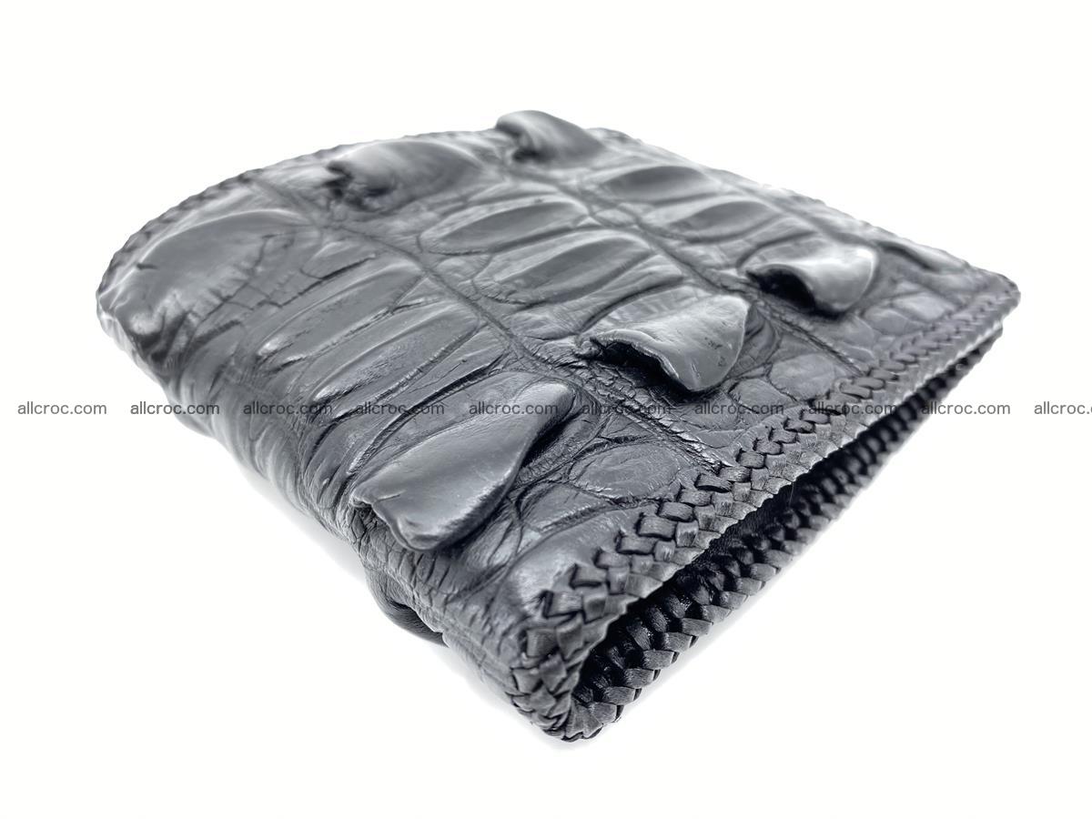 Crocodile skin bifold wallet tail part with braided trim 905 Foto 5