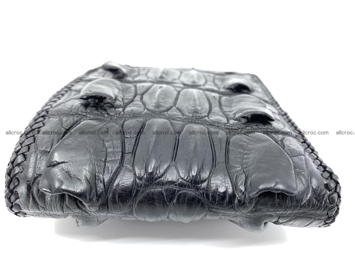 Crocodile skin bifold wallet tail part with braided trim 905 Foto 6