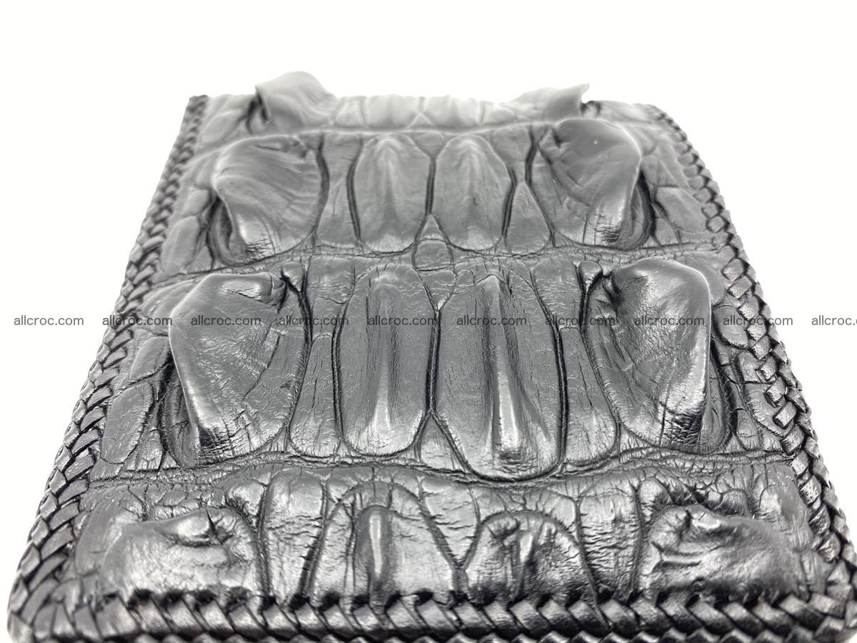 Crocodile skin bifold wallet tail part with braided trim 905 Foto 12