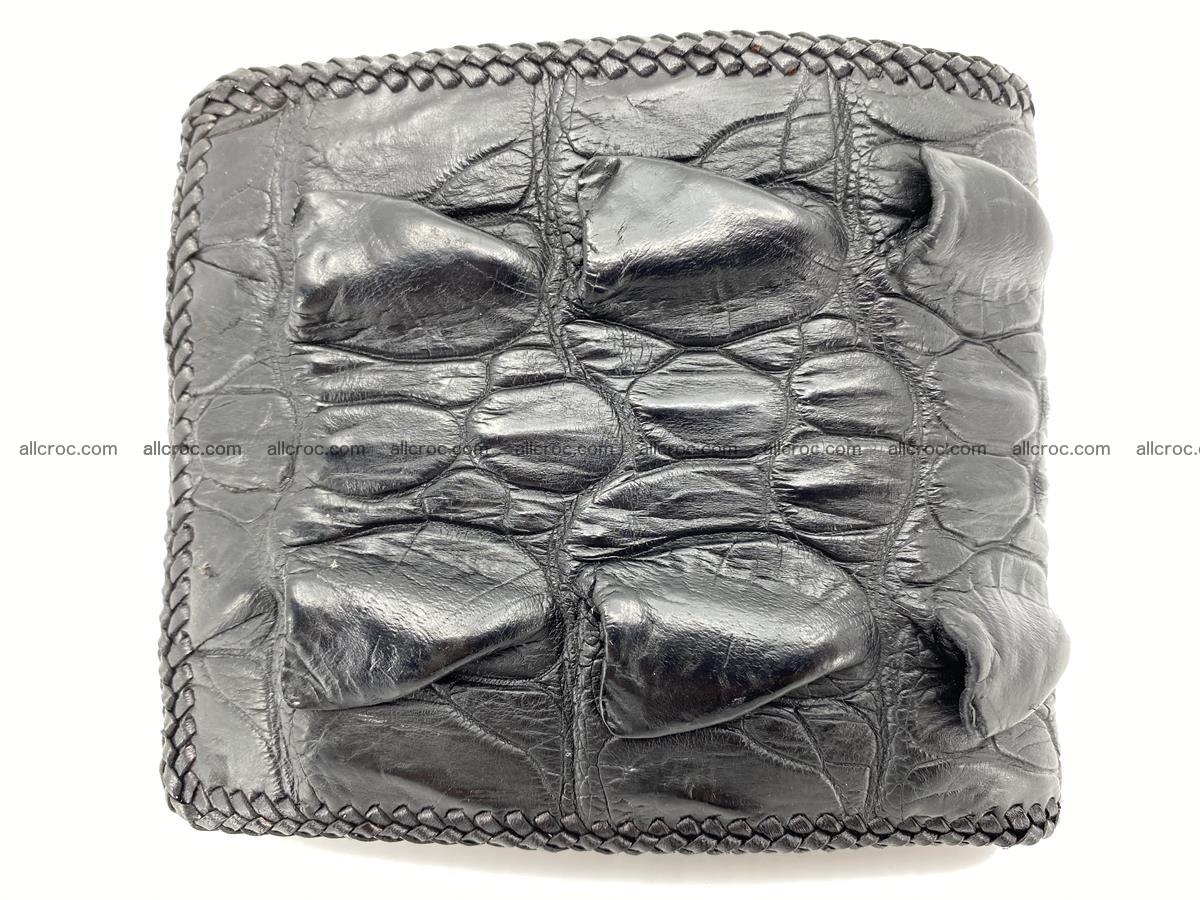 Crocodile skin bifold wallet tail part with braided trim 905 Foto 1