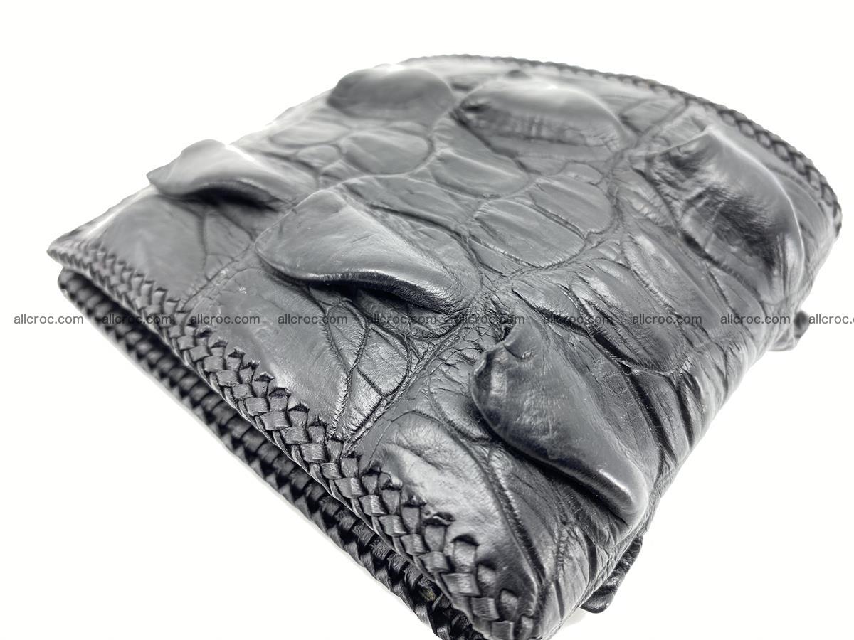 Crocodile skin bifold wallet tail part with braided trim 905 Foto 13