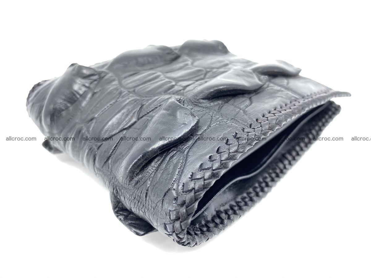 Crocodile skin bifold wallet tail part with braided trim 905 Foto 15