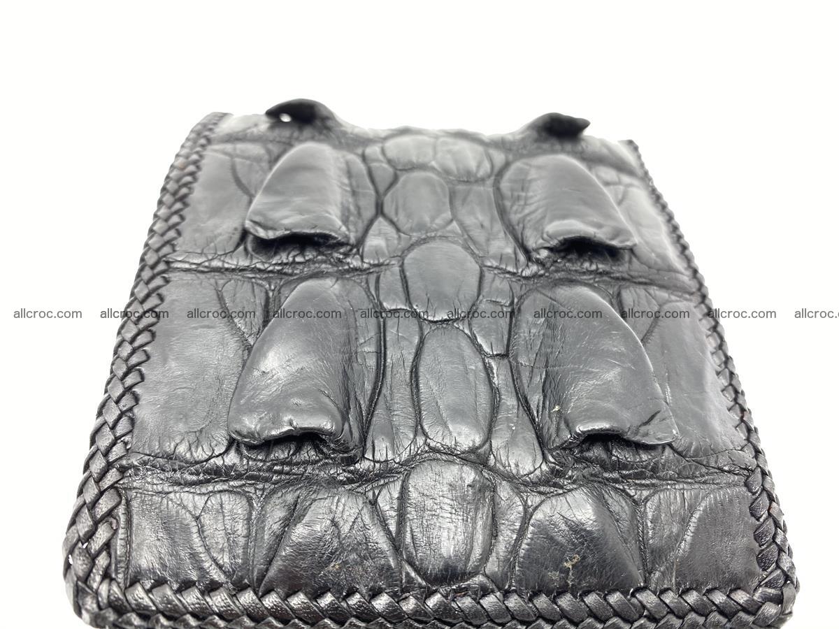 Crocodile skin bifold wallet tail part with braided trim 905 Foto 19