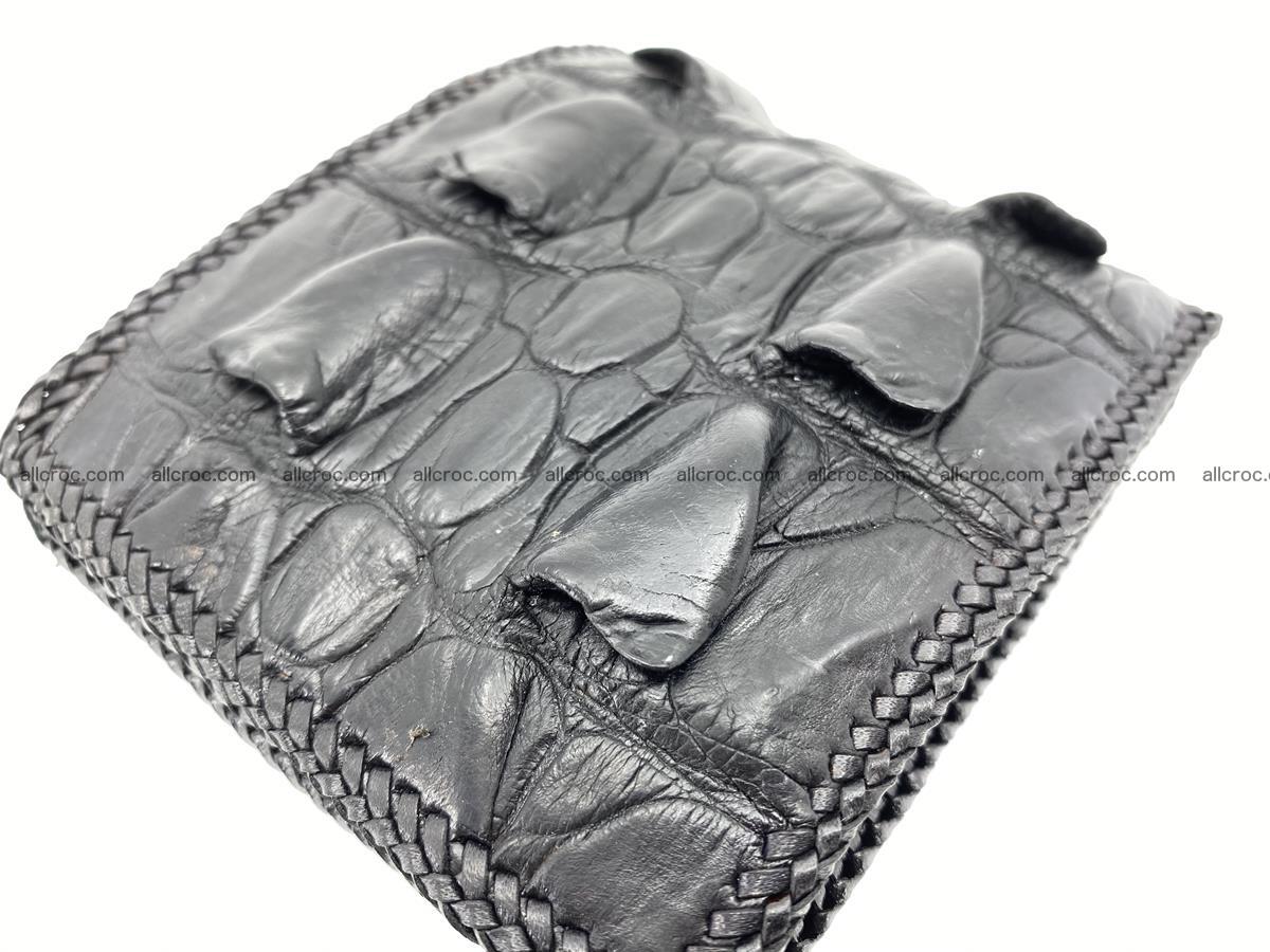 Crocodile skin bifold wallet tail part with braided trim 905 Foto 7