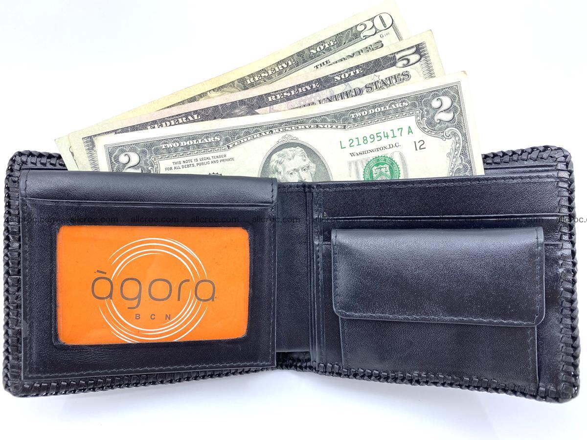 Crocodile skin bifold wallet tail part with braided trim 905 Foto 4